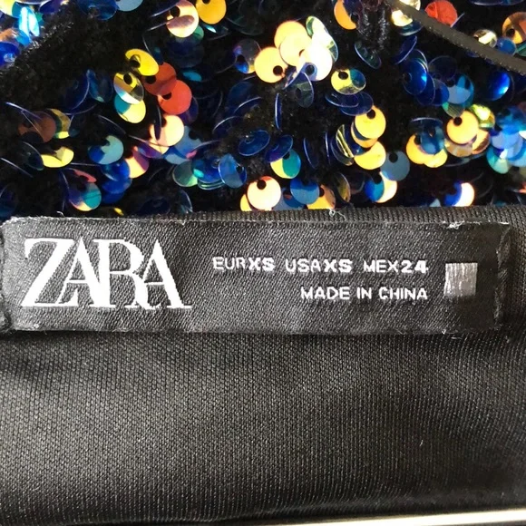 Zara Sequin Velvet Mini Dress! - Picture 10 of 11